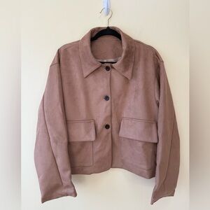 Vegan Suede Button-Through Jacket
